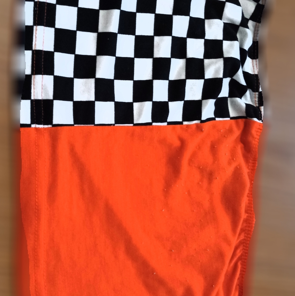 Checkered Orange Tube Top